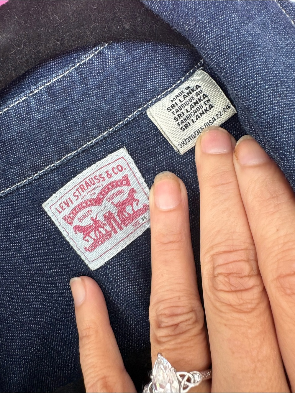 Levi's Dark Blue Denim Button-Down Shirt - Picture 3 of 9